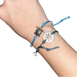 Blue Nautical Ocean Sea Charm Adjustable Anklets/Bracelets